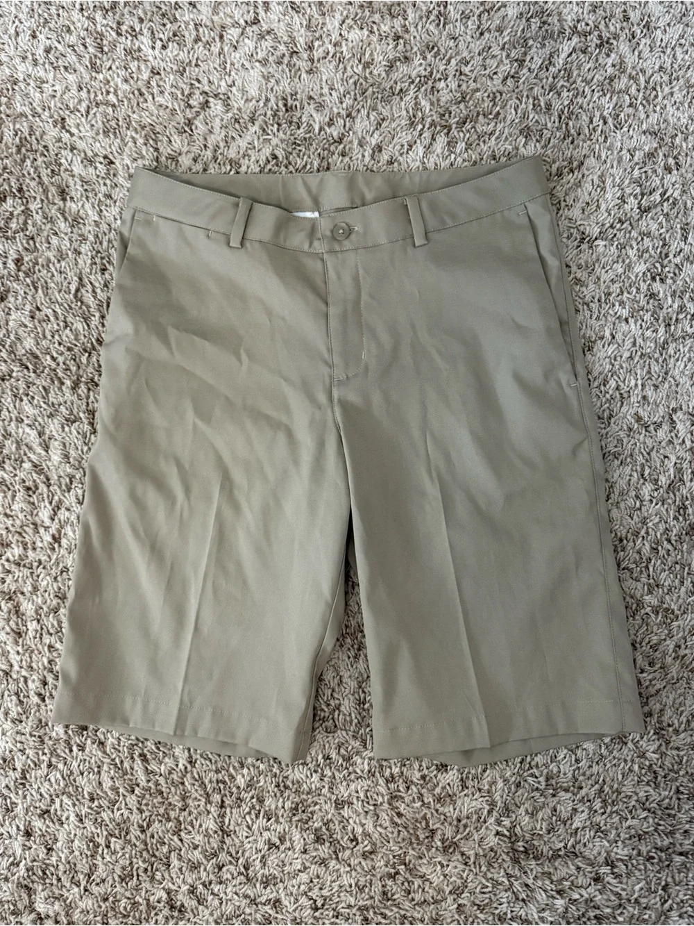 Boys Lg Nike Khaki Flat-Front Performance Shorts